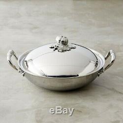Ruffoni Opus Hammered Stainless Steel Wok with Tomato Finial 4.75 Quart NEW