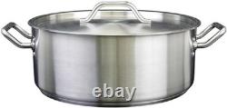 SLSBP020, 20 Quart Stainless Steel Brazier with Cover, Commercial Braising Pan