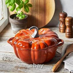 STAUB Cast Iron Dutch Oven 3.5-qt 3.5-quart, Orange withstainless steel handle