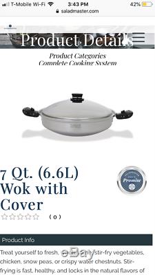 Saladmaster 316 Surgical 7 Quart 15 Wok Stainless Steel & LID USA