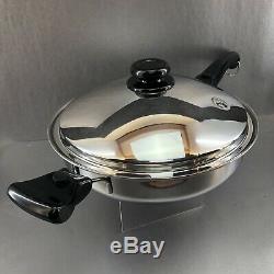 Saladmaster 5 Quart Wok Pan 316ti Titanium Stainless Vapo Lid Handles Cookware