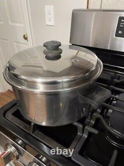 Saladmaster Stainless Steel 18-8 TRI Clad Lg Stock Pot With Lid 6 Quart USA