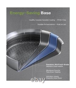 Saucepan with Lid 5-Ply Stainless Steel Sauce Pans, 3 Quart Small Pot for Sau