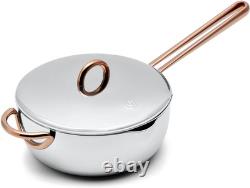 Saucy 3-Quart Stainless Steel Sauce Pan with Lid Compatible with All Stovetops