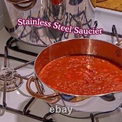 Saucy 3-Quart Stainless Steel Sauce Pan with Lid Compatible with All Stovetops