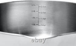 Saucy 3-Quart Stainless Steel Sauce Pan with Lid Compatible with All Stovetops