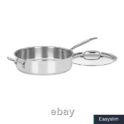 Saute Pan with Helper Handle and Lid 5.5 Quart Stainless Steel
