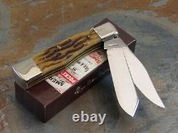 Schatt & Morgan 042104 Worm Groove Bone Quart Gunstock Pocket Knife, Ats34