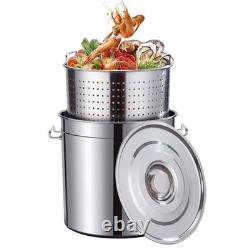 Sedeke 80-Quart Stainless Steel Seafood Boil Pot with Lid, Crab, Lobster, Shri