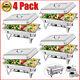 Set Of 4 Stainless Steel 9.5 Quart Chafing Dish Buffet Set Food Warmer Foldable