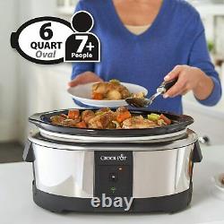 Slow Cooker Stainless Steel 6-Quart Works with Alexa Programmable, Certified