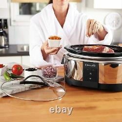 Slow Cooker Stainless Steel 6-Quart Works with Alexa Programmable, Certified