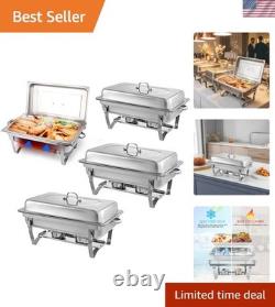 Sophisticated 4 Pack Chafing Dishes 9 Quart Stainless Steel Buffet Set