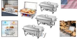 Sophisticated 4 Pack Chafing Dishes 9 Quart Stainless Steel Buffet Set
