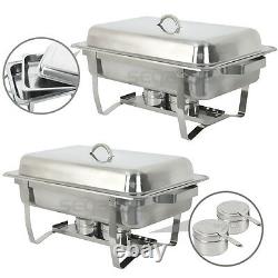 Stainless Steel 4Pack 8 Quart Rectangular Chafing Dish Full Size Buffet Catering