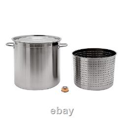 Stainless Steel 55-Quart Stock Pot With Metal Lid Cooker Cookware Sauce-pot Cans