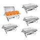 Stainless Steel Buffet Chafer Set Chafing Dish Kit With 8 Quart Food Pan Silver