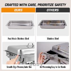 Stainless Steel Buffet Chafer Set Chafing Dish Kit with 8 Quart Food Pan silver