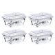 Stainless Steel Chafer Set 9.5 Quart Food Warming Tray Kit For Parties Bbqs 4pcs