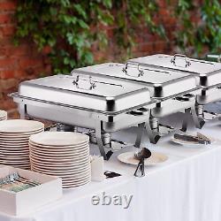 Stainless Steel Chafer Set 9.5 Quart Food Warming Tray Kit for Parties BBQs 4pcs