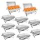 Stainless Steel Chafer Set Buffet Chafing Dishwith 8 Quart Food Pan Silver Kit