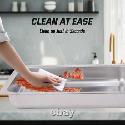 Stainless Steel Chafer Set Buffet Chafing Dishwith 8 Quart Food Pan silver Kit