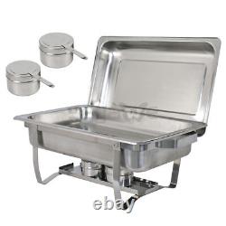 Stainless Steel Chafing Dish 8 Quart Buffet Rectangular Chafer Catering 4 Pack