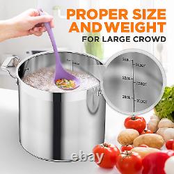 Stainless Steel Cookware Stock Pot 24 Quart, Heavy Duty Induction Soup Pot wit