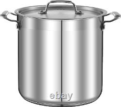 Stainless Steel Cookware Stock Pot Heavy Duty Induction Pot Soup Steel 24 Quart