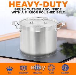 Stainless Steel Cookware Stockpot 14 Quart, Heavy Duty Induction Pot, Soup Pot