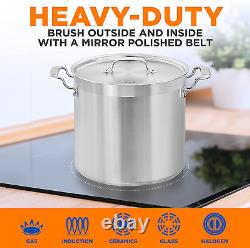 Stainless Steel Cookware Stockpot 20 Quart Heavy Duty Induction Pot Silver