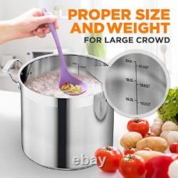 Stainless Steel Cookware Stockpot 20 Quart Heavy Duty Induction Pot Soup Po