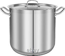 Stainless Steel Cookware Stockpot, 30 Quart Heavy Duty Induction Soup Pot with S