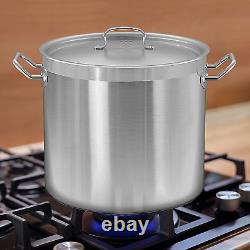 Stainless Steel Cookware Stockpot, 30 Quart Heavy Duty Induction Soup Pot with S
