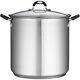 Stainless Steel Covered Stock Pot 22 Quart Tri-ply Base Durable Home Kitchenware