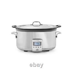Stainless Steel Digital Slow Cooker Nonstick Ceramic Coating 7 quart New Sale
