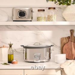 Stainless Steel Digital Slow Cooker Nonstick Ceramic Coating 7 quart New Sale