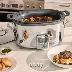Stainless Steel Digital Slow Cooker Nonstick Ceramic Coating 7 quart New Sale