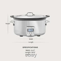 Stainless Steel Digital Slow Cooker Nonstick Ceramic Coating 7 quart New Sale