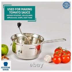 Stainless Steel Food Mill 3.5 Quart Vegetable Strainer Fruit Puree Sauce Maker