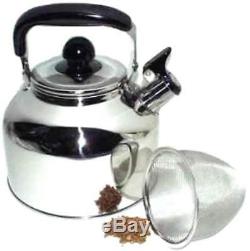 Stainless Steel Large 4.5 Liter Quart Whistling Tea kettle Pot + infuser WK1922