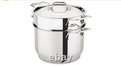 Stainless Steel Pasta Pot and Insert Cookware, 6-Quart, Silver. 