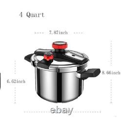 Stainless Steel Pressure Cooker 4 Quart, 304 Stainless Steel Cookware with Eas