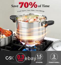 Stainless Steel Pressure Cooker 8.5 Quart, 3-In-1 Olla De Presion, Easy One-Hand
