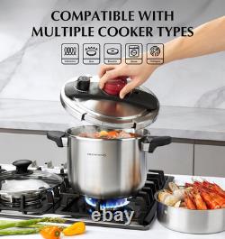 Stainless Steel Pressure Cooker 8.5 Quart, 3-In-1 Olla De Presion, Easy One-Hand