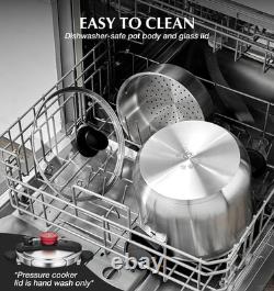 Stainless Steel Pressure Cooker 8.5 Quart, 3-In-1 Olla De Presion, Easy One-Hand