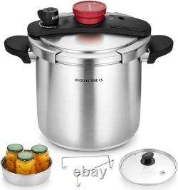 Stainless Steel Pressure Cooker 8.5 Quart, 3-In-1 Olla De Presion, Easy One-Hand