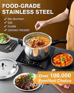 Stainless Steel Pressure Cooker(Non-Aluminum), 10 Quart Induction Compatible Pres