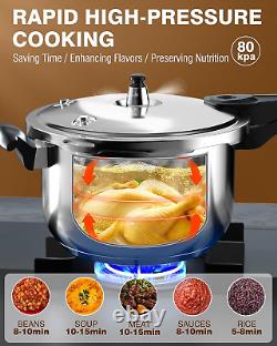 Stainless Steel Pressure Cooker(Non-Aluminum), 10 Quart Induction Compatible Pres