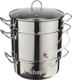 Stainless Steel Steamer Juicer Set 4-Quart Capacity Multipurpose